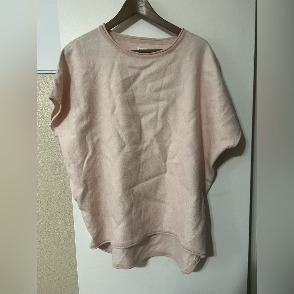 Cuyana Blush Alpaca Poncho Sz S Winter Classic Cozy Light Academia Coquette
